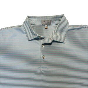 Peter Millar Summer Comfort Polo Golf Shirt Men's XXL White Striped